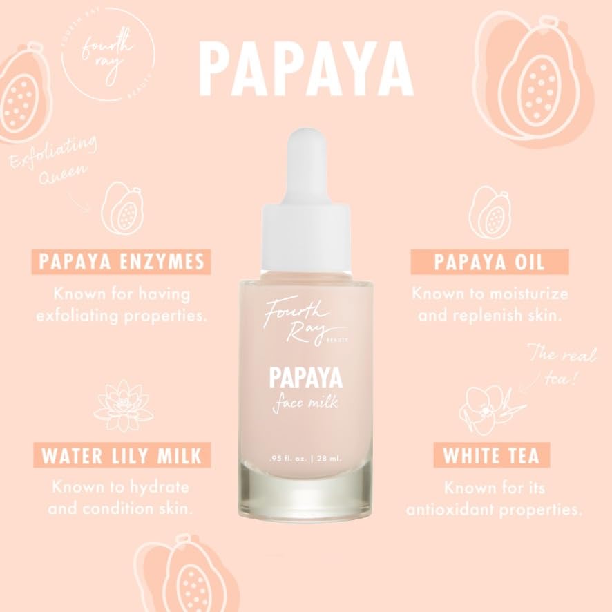 ColourPop Fourth Ray Beauty Papaya Face Milk - Moisturizing Face Serum Infused with Papaya Enzymes, Papaya Oil & White Tea - Conditions Skin for a Healthier-Looking Complexion (0.95 oz) - Image 3