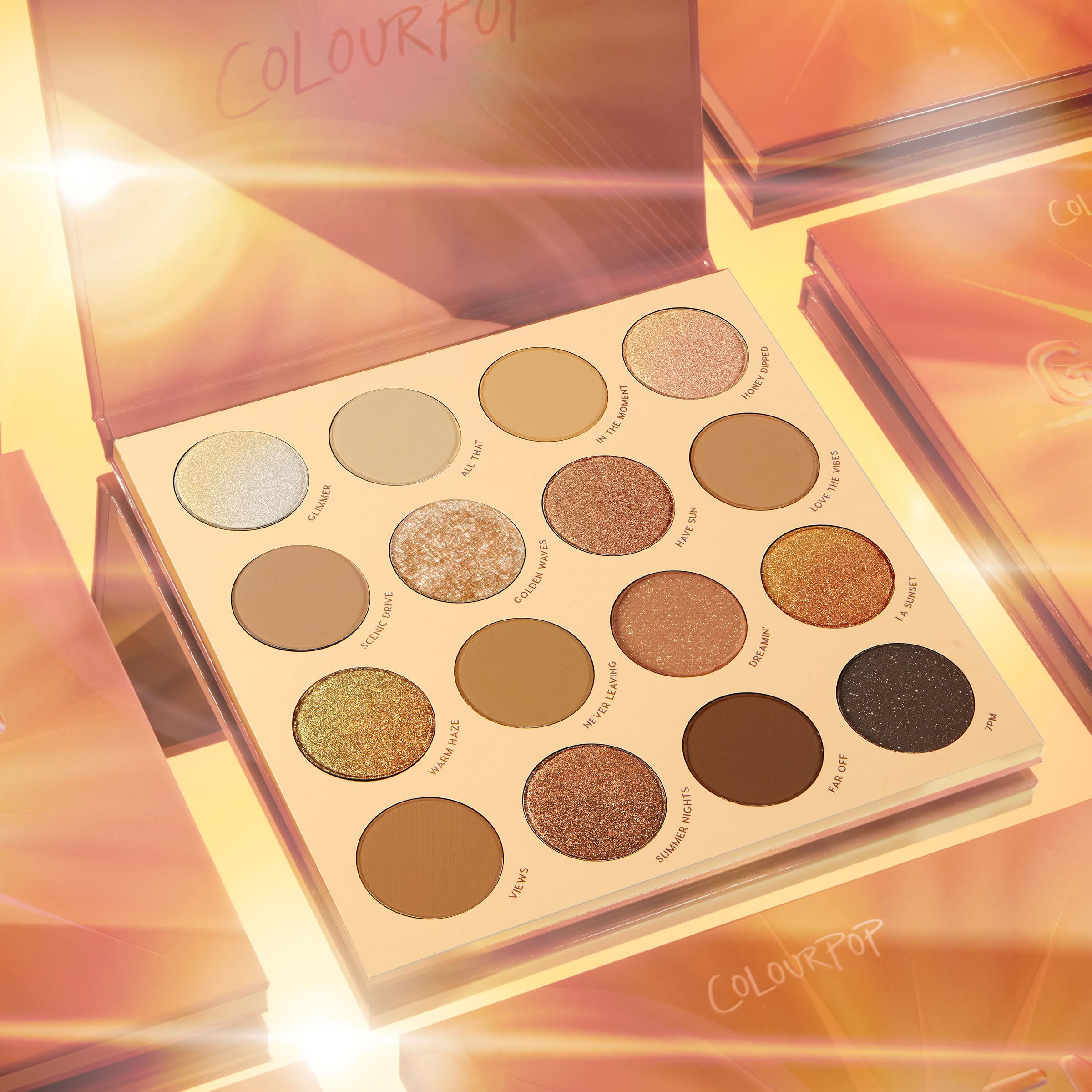ColourPop Golden Hour Eyeshadow Palette - Sunset Tone Eye Makeup Palette with Duo-Chrome, Metallic, Matte Sparkle & Glitter Finishes - High-Pigment Eye Makeup with a Long-Wearing Formula (0.67 oz) - Image 6