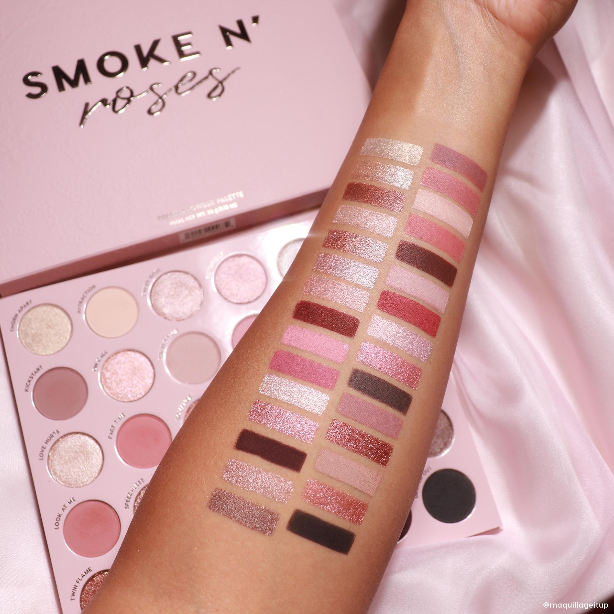 ColourPop Smoke N Roses Eyeshadow Palette - Rosey & Smokey Hues with Metallic and Matte Finishes - High-Pigment Eye Makeup with a Long-Wearing Formula (1.16 oz) - Image 5